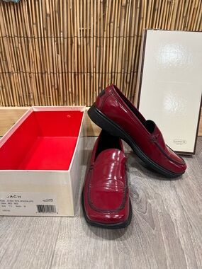Coach Red Rita Spazzalato Loafers Size 7